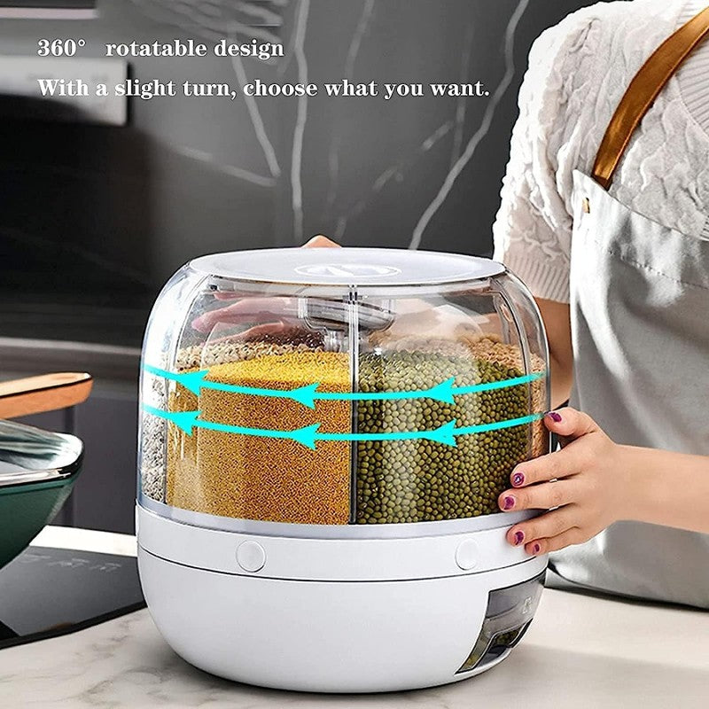 6 Grid Rotating Cereal Dispenser