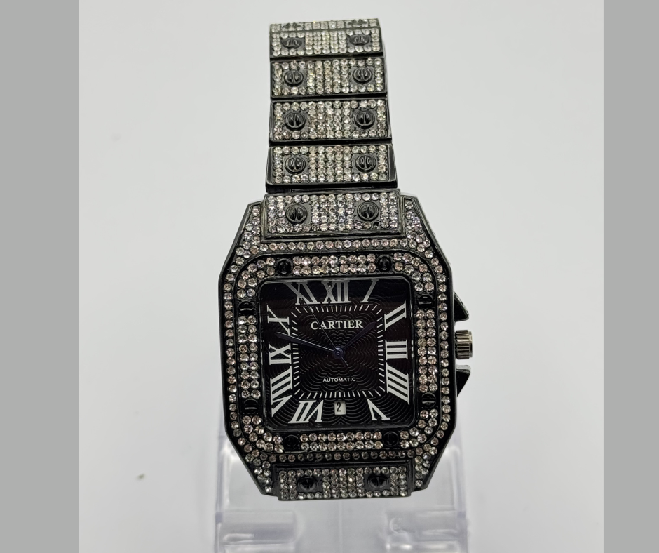 Crystal Diamond Watch Black