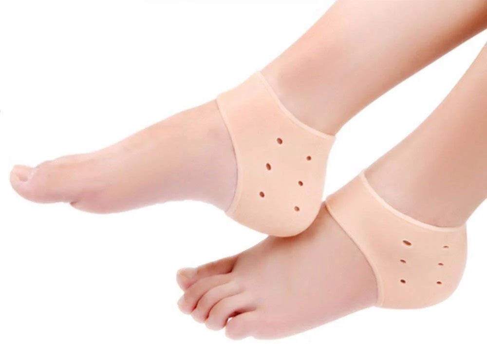 Silicone heel socks to heel swelling pain relief dry hard cracked heel anti crack repair cream foot care ankle support pad for unisex