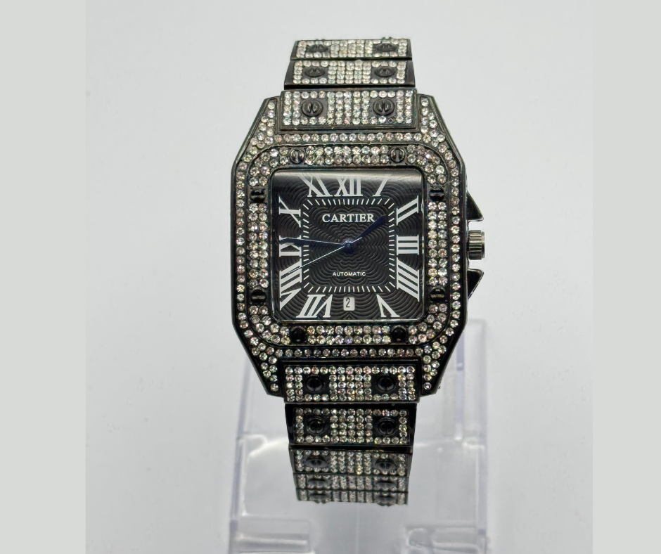 Crystal Diamond Watch Black