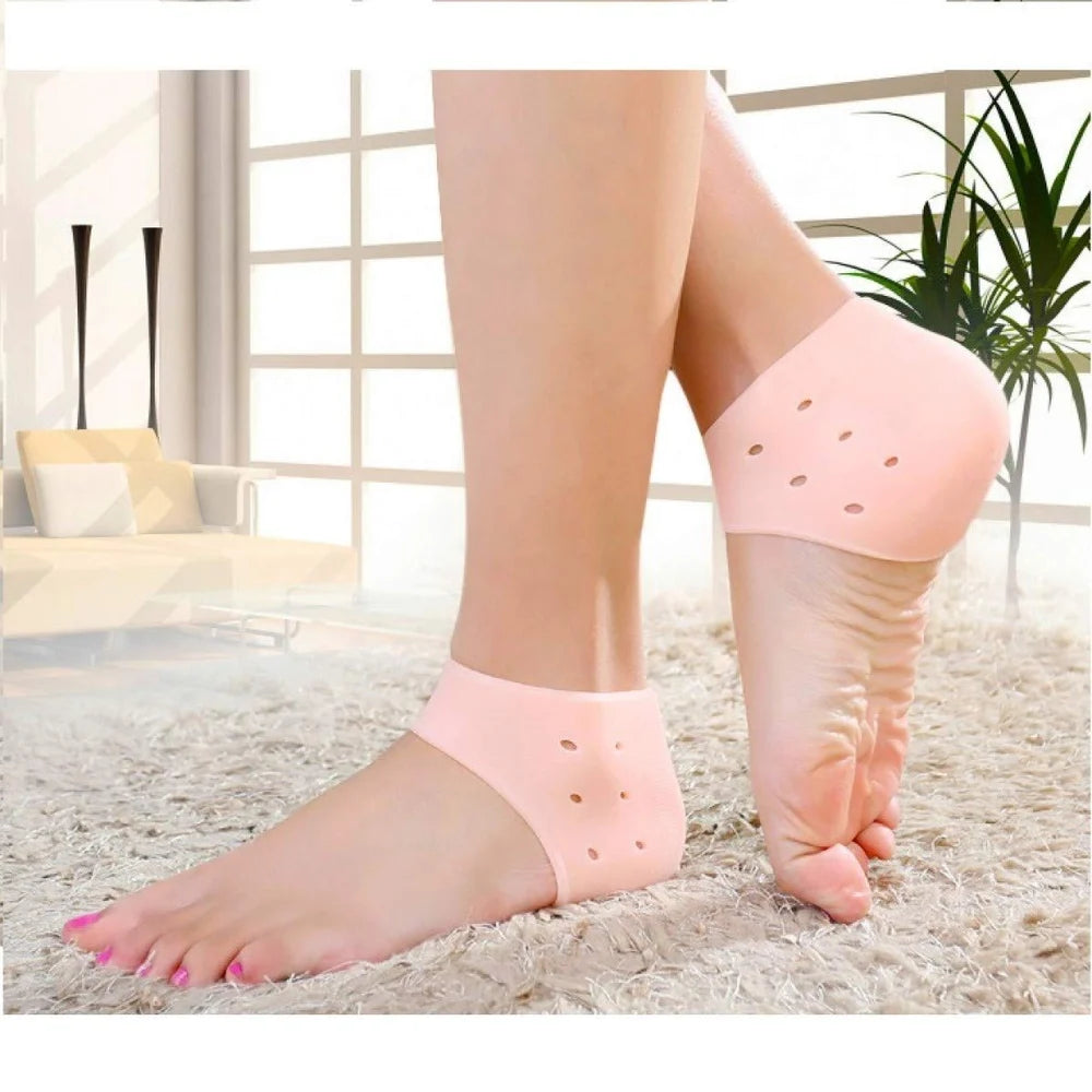 Silicone heel socks to heel swelling pain relief dry hard cracked heel anti crack repair cream foot care ankle support pad for unisex