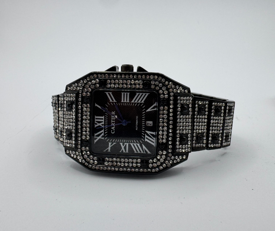 Crystal Diamond Watch Black