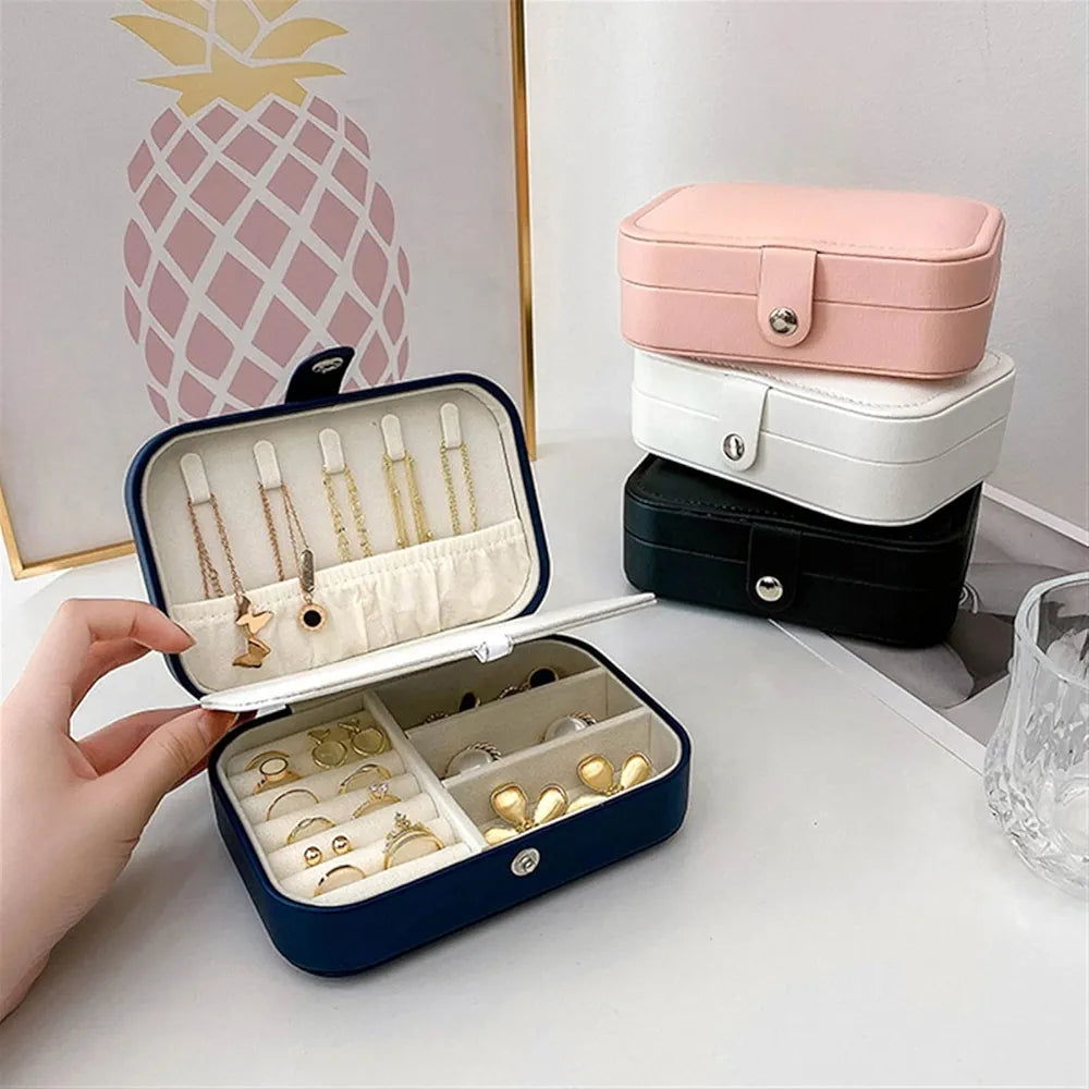 Travel Jewelry Organizer Portable Travel Jewelry Boxes For Women and Girls Pink Jewelry Organizer Travel Case For Rings Earrings Necklace Bracelets