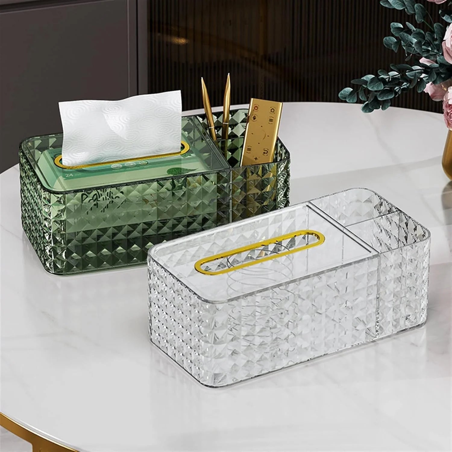 Luxury Multi Color Crystal Tissue Box Elegant Crystal Paper Towel Holder For Living Room Décor Home Organization