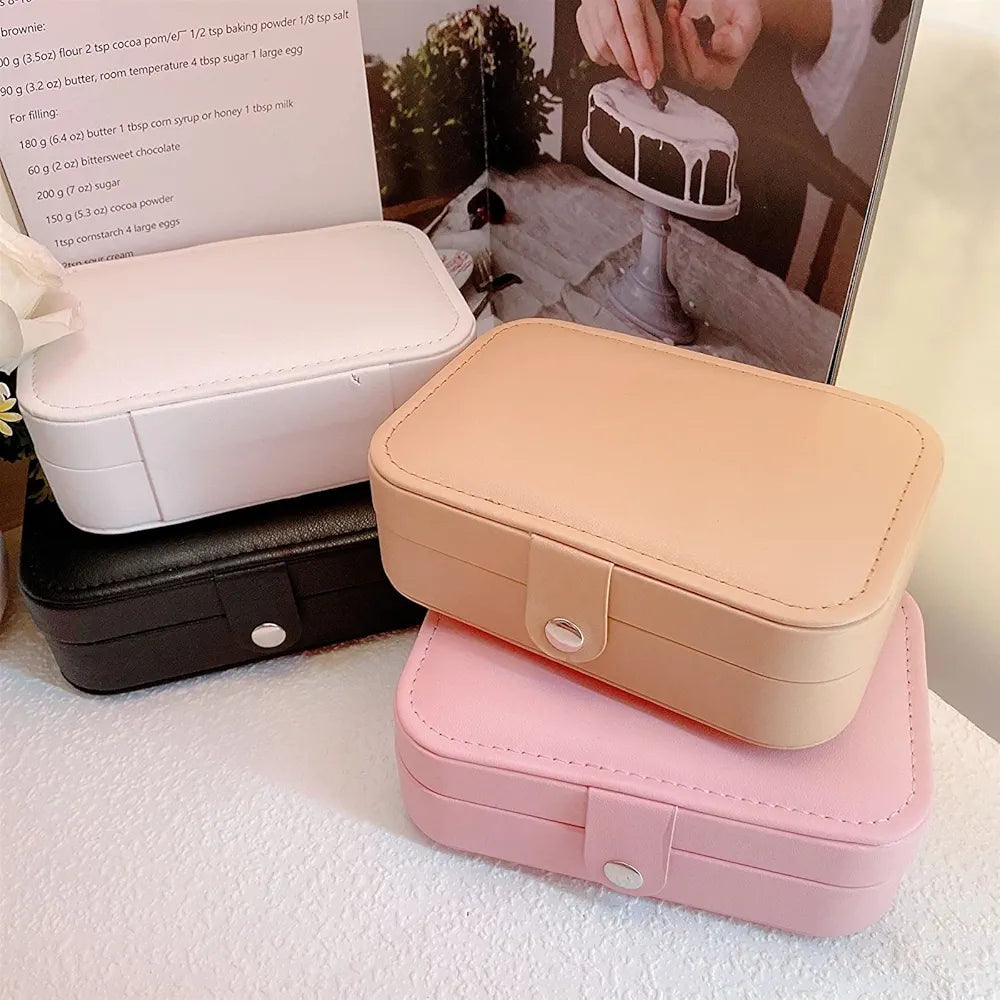 Travel Jewelry Organizer Portable Travel Jewelry Boxes For Women and Girls Pink Jewelry Organizer Travel Case For Rings Earrings Necklace Bracelets