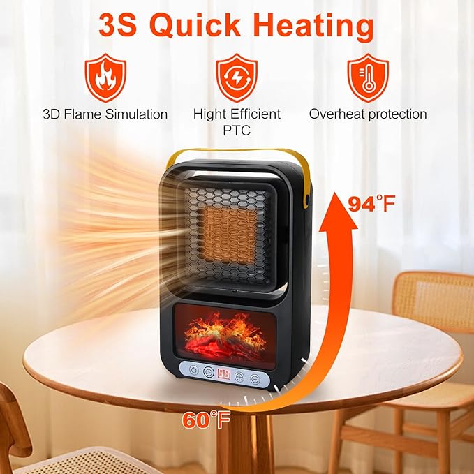 Small Space Heater For indoor Use 700W Portable Electric