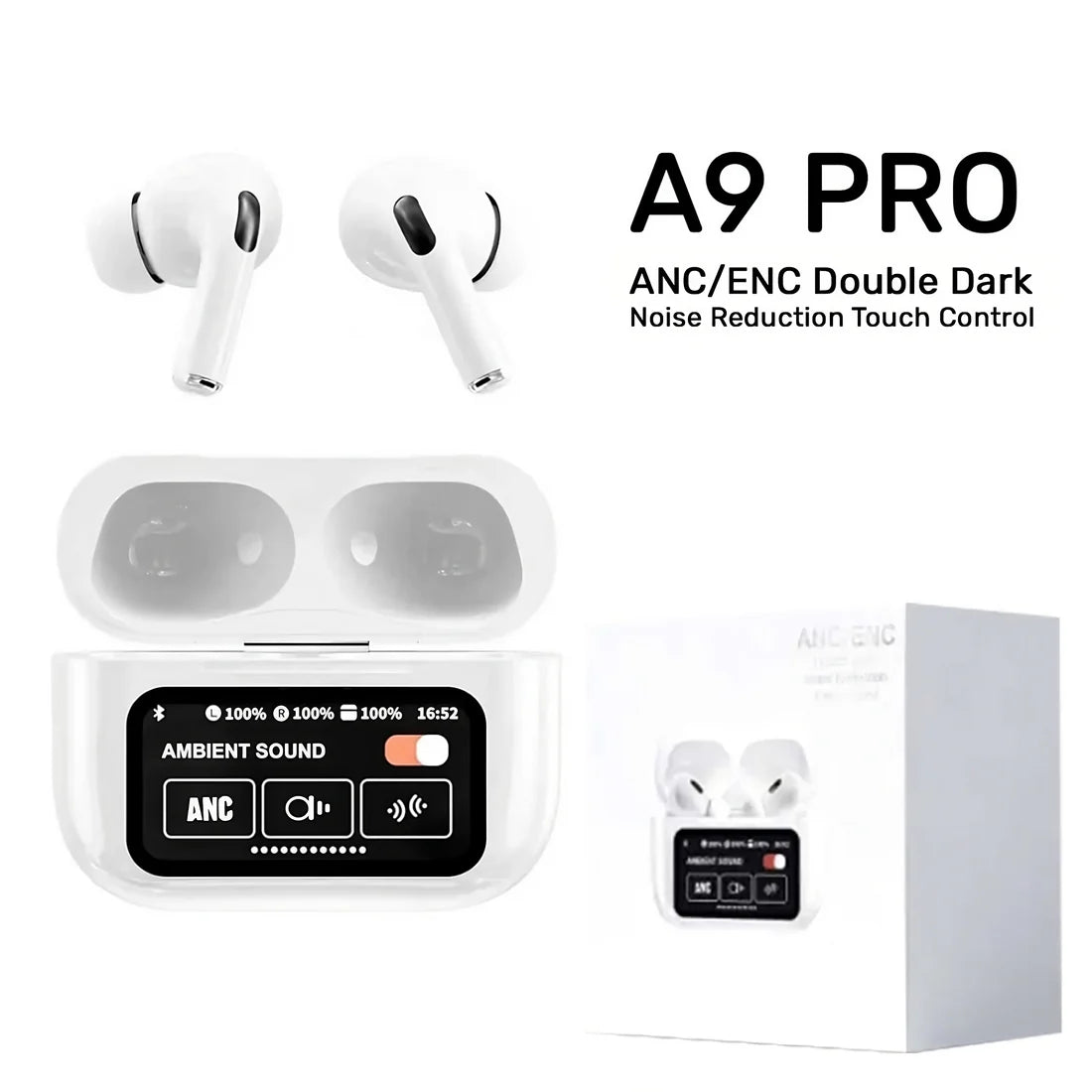 A9 Pro Touch Screen LED Airpods - (IMPORTED VERSION)