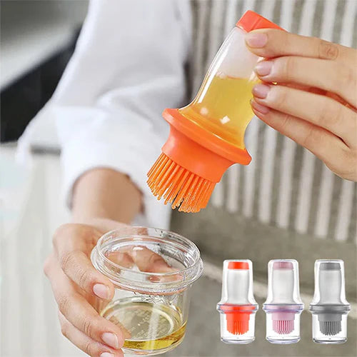 Extruded Silicone Bbq Oil Brush With Acrylic Bottle