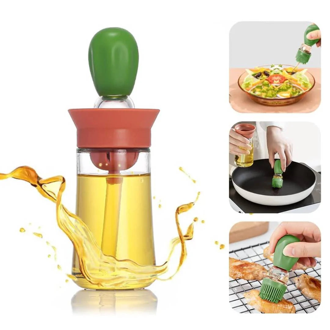 Glass Oil Storage Bottle With Silicone Oil Pump Refueling Brush