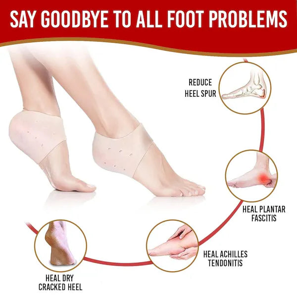 Silicone heel socks to heel swelling pain relief dry hard cracked heel anti crack repair cream foot care ankle support pad for unisex