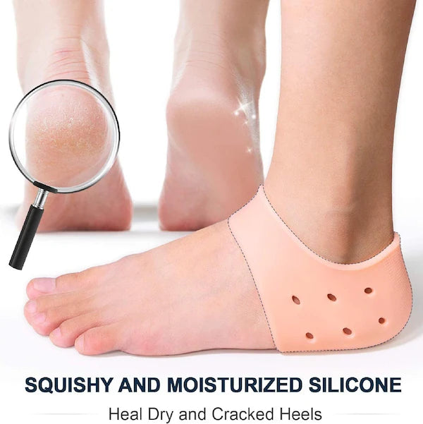 Silicone heel socks to heel swelling pain relief dry hard cracked heel anti crack repair cream foot care ankle support pad for unisex