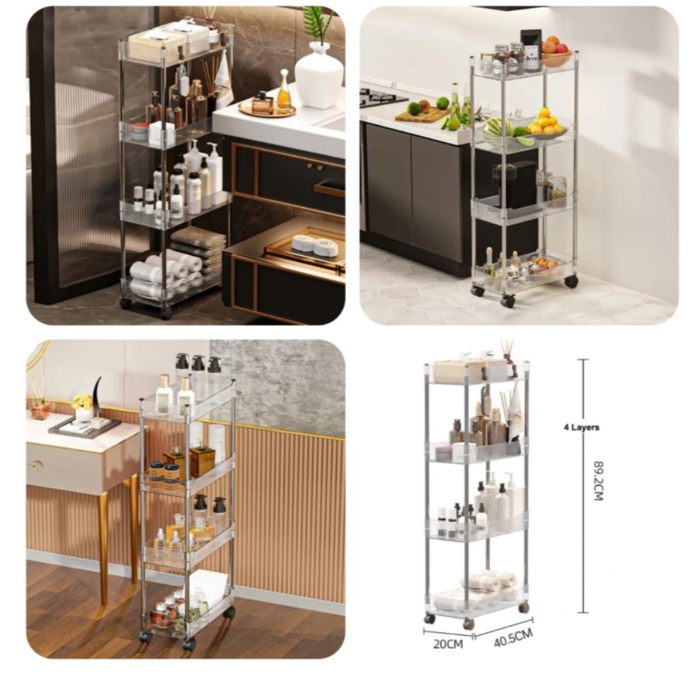 Luxury Acrylic 4 Tier Trolley