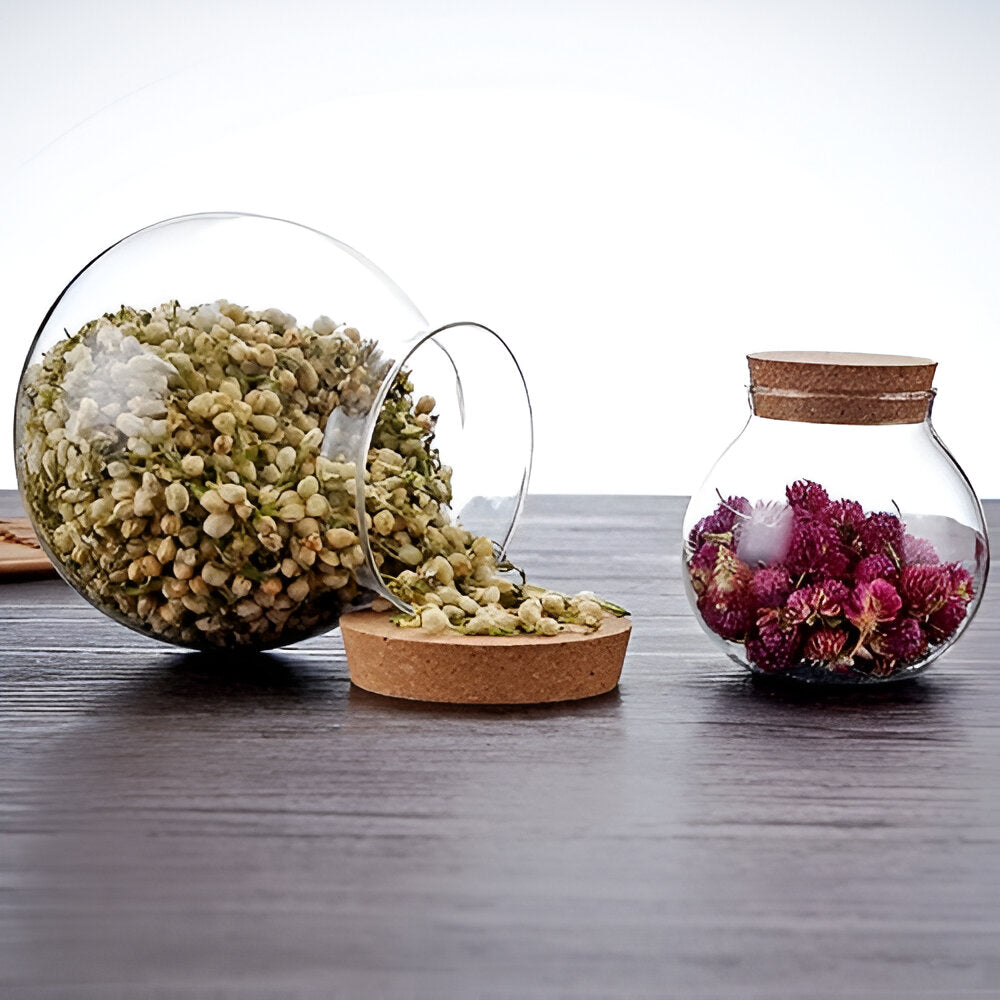 Elegant Landscape Glass Jar With Wooden Cap